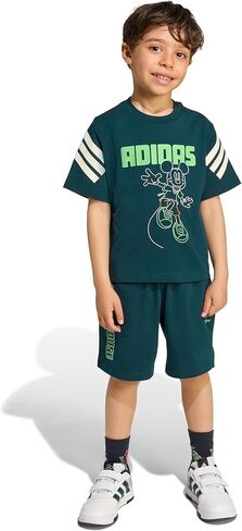 adidas Unisex-Kids Disney Mickey Mouse T-Shirt Set, Aurora Ivy/Off White/Lime Burst, 2 Years in Saudi Arabia