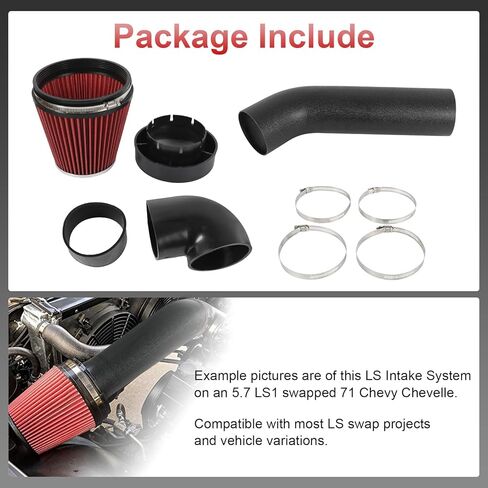 LS Swap Cold Air Intake kit Compatible with Camaro Chevelle GTO Monte Carlo Caprice LS1 LS2 LSX LQ4 LQ9 Restomod in Saudi Arabia