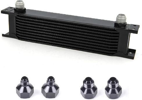 30 Row AN10-10AN Stacked Plate Oil Cooler With 6AN 8AN Adapter Universal Engine Transmission British Radiator Oil Cooler Condenser Aluminium Alloy Black in Saudi Arabia