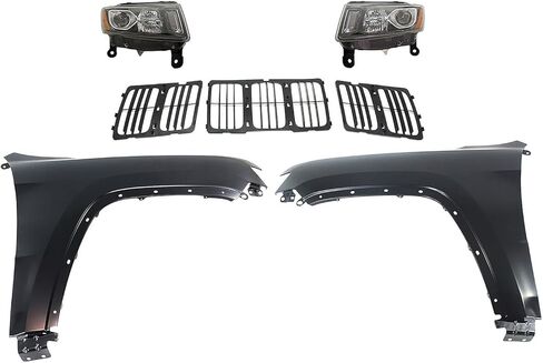 Sawyer Auto Replacement Headlight Kit fits Jeep Grand Cherokee 2014-2016 6.4L V8 SRT with Louvered Insert in Saudi Arabia