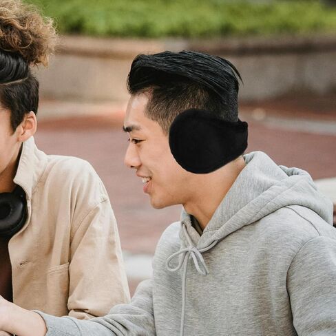 2 Pcs Winter Ear Muffs for Men Soft Spandex Head Design Warm Ear Covers for Cold Weather Outdoor Activities Cozy Thick Plush in Saudi Arabia