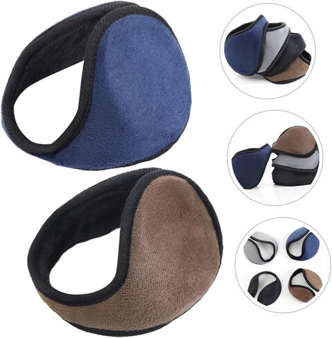 2Pcs Unisex Winter Ear Muffs Plush Ear Covers Lightweight Warm Warmers for Outdoor Sports Running Skiing Men Women in Saudi Arabia