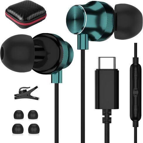 TITACUTE USB C Headphone Wired Earbuds for Samsung A53 A54 S23 S22 S21 S20 Galaxy Z Flip 5 Fold 4 in-Ear Noise Canceling Type C Earphone with Microphone for iPad 10 Pro Pixel 6 6a 7 7a OnePlus Rainbow in Saudi Arabia