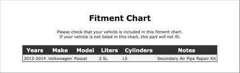 أنبوب حقن الهواء الثانوي المتوافق مع فولكس فاجن باسات 2.5L L5 2014 2013 2012 P-5124109 in Saudi Arabia