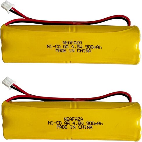 NEAFAZA D-AA650Bx4 Ni-CD 4.8V 900mAh Exit Sign Emergency Lighting Battery Compatible with Unitech Dual-Lite 0120859 Ni-CD AA 650mAh E1021R LITHONIA DAA650Bx4 (2 Pack) in Kuwait
