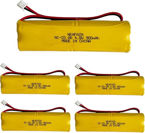 NEAFAZA D-AA650Bx4 Ni-CD 4.8V 900mAh بطارية إضاءة الطوارئ متوافقة مع Unitech Dual-Lite 0120859 Ni-CD AA 650mAh E1021R LITHONIA DAA650Bx4 (عبوتان) in Kuwait