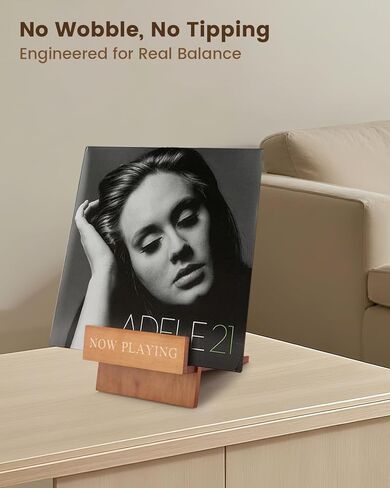 Now Playing Vinyl Stand – Solid Wood Display Holder for Albums, Stable & Scratch-Free Record Stand, Minimalist Display for Collectors, DJs, and Music Lovers in Saudi Arabia