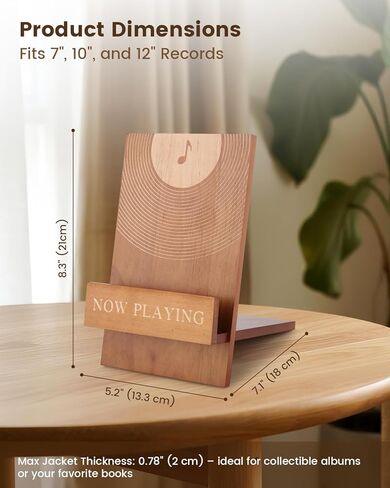Now Playing Vinyl Stand – Solid Wood Display Holder for Albums, Stable & Scratch-Free Record Stand, Minimalist Display for Collectors, DJs, and Music Lovers in Saudi Arabia