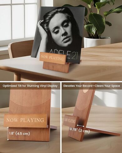 Now Playing Vinyl Stand – Solid Wood Display Holder for Albums, Stable & Scratch-Free Record Stand, Minimalist Display for Collectors, DJs, and Music Lovers in Saudi Arabia