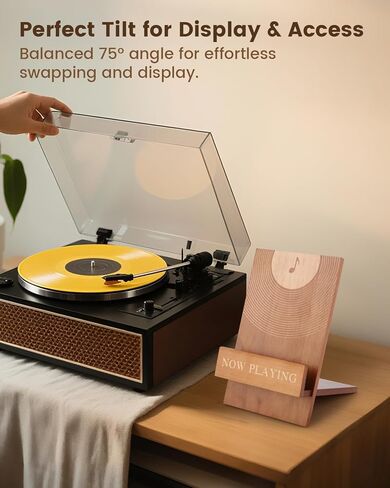 Now Playing Vinyl Stand – Solid Wood Display Holder for Albums, Stable & Scratch-Free Record Stand, Minimalist Display for Collectors, DJs, and Music Lovers in Saudi Arabia