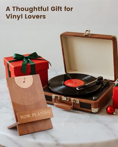 Now Playing Vinyl Stand – Solid Wood Display Holder for Albums, Stable & Scratch-Free Record Stand, Minimalist Display for Collectors, DJs, and Music Lovers in Saudi Arabia