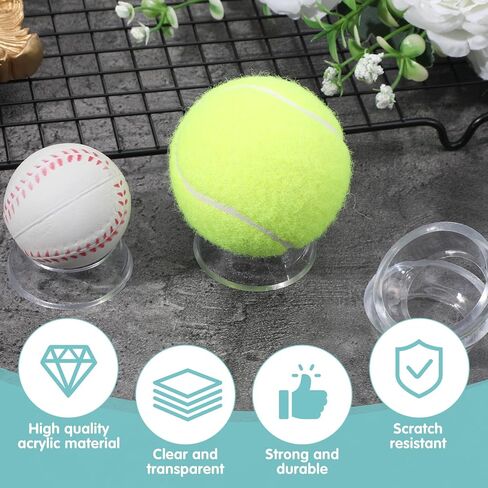 16Pcs Clear Round Reversible Conical Display Stands, Crystal Ball Stand, Baseball Stand for Crystal, Rock, Marble in Saudi Arabia
