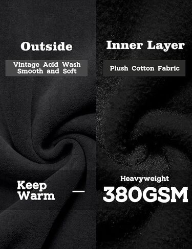 FAIABLE Womens Acid Wash Crewneck Sweatshirt Oversized Fleece Heavyweight Sweatshirts Unisex Vintage Cotton Pullover in Saudi Arabia
