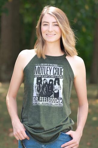 تي شيرت Motley Crue Bad Boys of Hollywood Dr. Feelgood للسيدات بدون أكمام برسومات موسيقى الثمانينيات in Kuwait