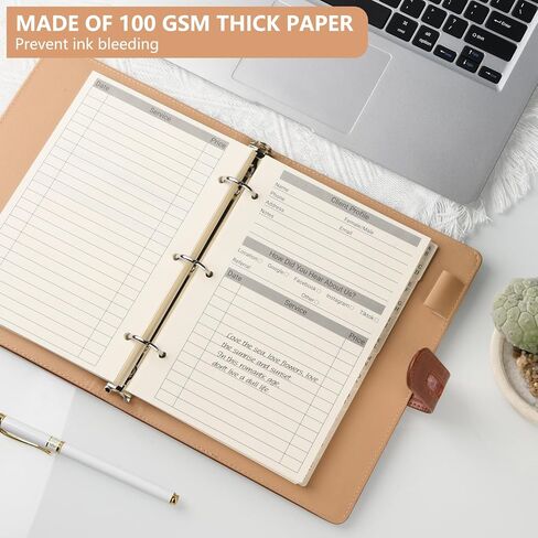Client Record Book, Hair Stylist Client Profile Book-Binder and Client Record Cards with Alphabetical Tabs for Salons, SPA, Nail, Small Business(100 Sheets Profile Cards) in Saudi Arabia