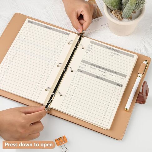 Client Record Book, Hair Stylist Client Profile Book-Binder and Client Record Cards with Alphabetical Tabs for Salons, SPA, Nail, Small Business(100 Sheets Profile Cards) in Saudi Arabia