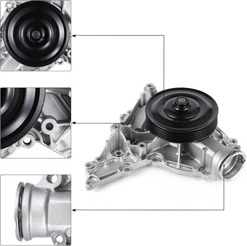 طقم مضخة مياه AW6142 مع حشية 2722000901 (لـ V6 3.0L 3.5L) مناسب لمرسيدس بنز 06-07 C230 C280 /08-12 C300 GLK350 /06-11 C350 E350 ML350 in Kuwait