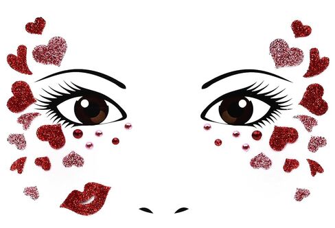 ملصق وجه Penta Angel Heart Face Stick على الوجه زي الأحجار الكريمة ذاتية اللصق لعيد الحب والهالوين ملصق مكياج للمهرجانات والعطلات والحفلات واللباس in Saudi Arabia