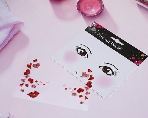 ملصق وجه Penta Angel Heart Face Stick على الوجه زي الأحجار الكريمة ذاتية اللصق لعيد الحب والهالوين ملصق مكياج للمهرجانات والعطلات والحفلات واللباس in Saudi Arabia