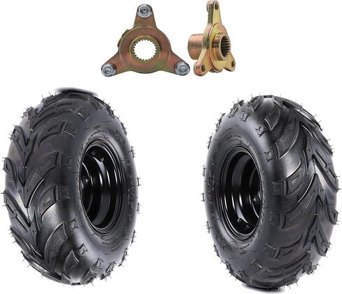 إطارات 145/70-6 بدون أنابيب مع عجلات معدنية مقاس 6 بوصات ومحاور محور خلفي 23T - نمط 3 مسامير 78 مم، تناسب مركبات ATV 110cc 125cc، وGo-Karts، والدراجات الصغيرة، وBaja DB30، وColeman CT100U، وQuad، والمزيد (مجموعة من 2) in Kuwait
