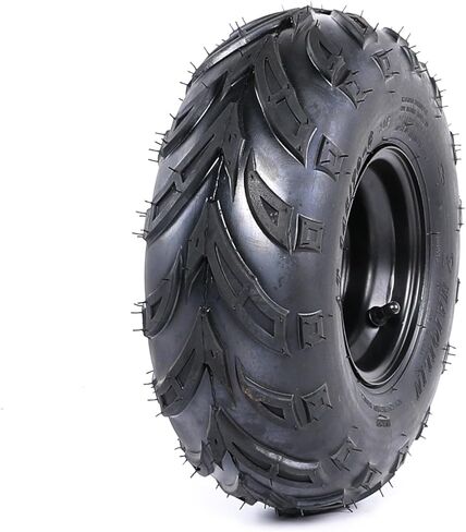 إطارات 145/70-6 بدون أنابيب مع عجلات معدنية مقاس 6 بوصات ومحاور محور خلفي 23T - نمط 3 مسامير 78 مم، تناسب مركبات ATV 110cc 125cc، وGo-Karts، والدراجات الصغيرة، وBaja DB30، وColeman CT100U، وQuad، والمزيد (مجموعة من 2) in Kuwait