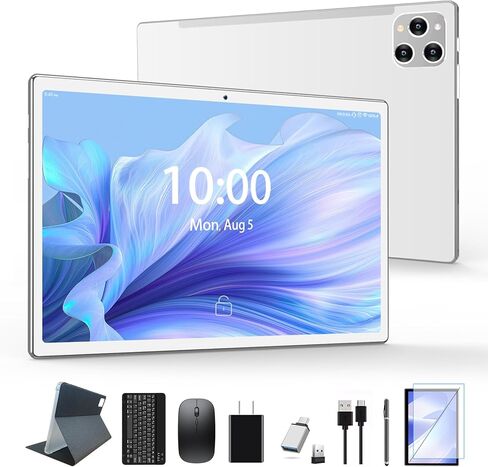تابلت 10.1 بوصة Android 12 Tablet 2023 أحدث جهاز لوحي Android 128 جيجابايت ذاكرة وصول عشوائي + 16 جيجابايت ذاكرة الوصول العشوائي (8 + 8 افتراضية)، 2 في 1 جهاز لوحي مع لوحة مفاتيح، ثماني النواة قوي + كاميرا 13 ميجابكسل، 1 تيرابايت TF قابل للتوسيع، كمبيوتر  in Kuwait