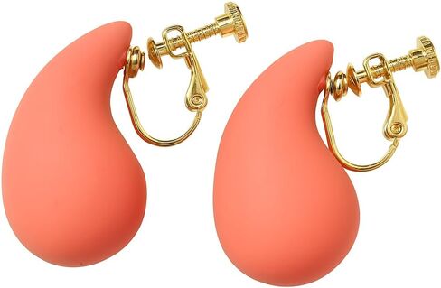 14K Gold Clip On Earrings Women,Teardrop Chunky Detachable Hoop Clip-On Earrings for Non Pierced Ears Hypoallergenic Lightweight Earring Clips in Kuwait