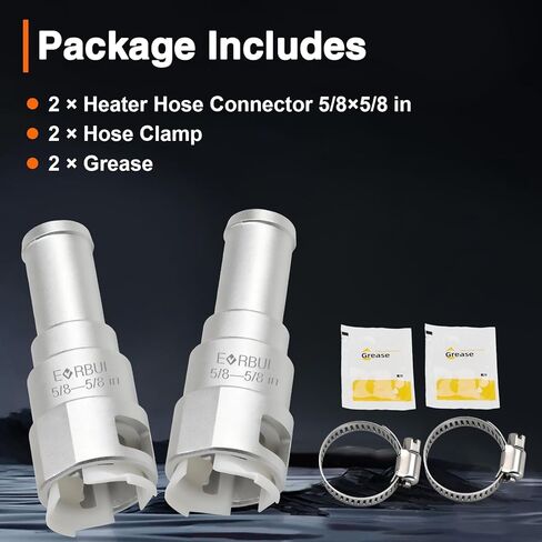 2PCS Upgrade Aluminum HVAC Heater Core Hose Connectors 5/8in Heater Tube x 5/8in Coolant Hose Fit for Chevy Cadillac GMC Pontiac Ford Saab, Coolant Hose Connector Replace# 15119175 800-403HP in Saudi Arabia