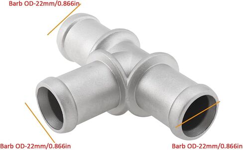 eMagTech 2Pcs Car Coolant Heater Hose Adapter 3/4 x 3/4 x 3/4 T-Piece Hose Connectors for Car Coolant or Heater Pipe in Kuwait