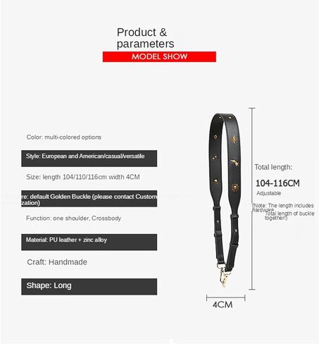 Adjustable Pu Leather Bag Strap Women Retro Rivet Crossbag Replacement Shoulder Straps Wide Belt Crossbody Strap Accessories in Saudi Arabia