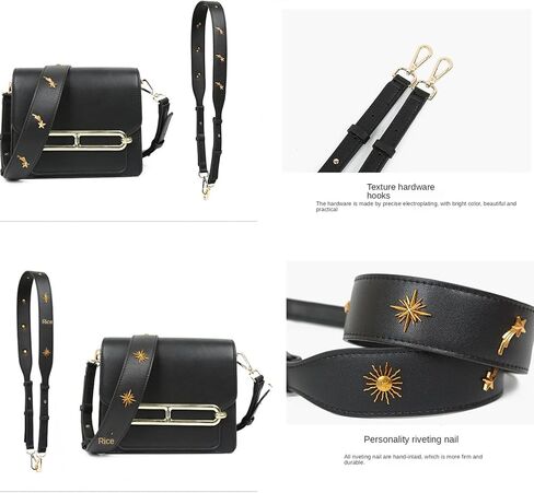 Adjustable Pu Leather Bag Strap Women Retro Rivet Crossbag Replacement Shoulder Straps Wide Belt Crossbody Strap Accessories in Saudi Arabia