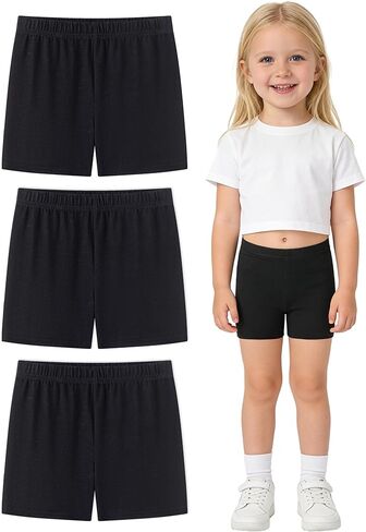 DIPUG Toddler Girls Biker Shorts 3 Pack, Cartwheel Shorts for Girls, Under Dress Shorts for Skirts, Dance Tumbling 3T–7Y in Saudi Arabia