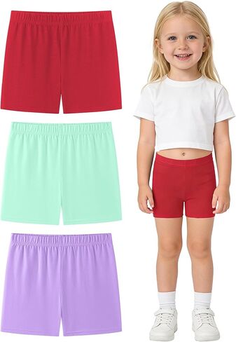 DIPUG Toddler Girls Biker Shorts 3 Pack, Cartwheel Shorts for Girls, Under Dress Shorts for Skirts, Dance Tumbling 3T–7Y in Saudi Arabia