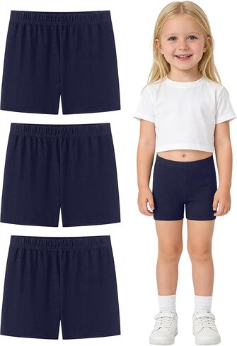 DIPUG Toddler Girls Biker Shorts 3 Pack, Cartwheel Shorts for Girls, Under Dress Shorts for Skirts, Dance Tumbling 3T–7Y in Saudi Arabia