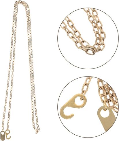 Garneck 2pcs Golden Metal Pendulum Chain Replacement for Grandfather Clock Hammer Wall Clock Accessories for Floor Gear Mechanism Easy Installation and Stable Performance in Saudi Arabia