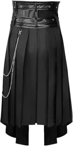 Colaxi Men's Gothic Punk Skirt Male Decorative Black Hip Hop Pleated Skirt with Pockets, XL in Saudi Arabia
