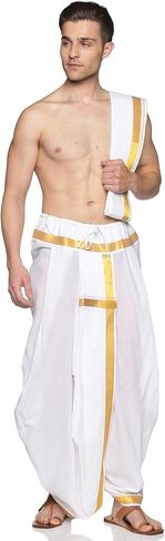 مجموعة مجموعة Dhoti كومبو من القطن باللون الأبيض للرجال من Sethukrishna (أبيض) (مقاس واحد) (D530-S) in Kuwait
