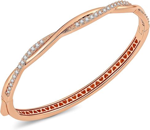 Moissanite Bracelets for Women Infinity Twisted Bracelet 14K Yellow Gold/Rose gold Plating With D Color VVS1 Stones Lucky Charm Jewelry Durable Stackable Gift for Her in Saudi Arabia