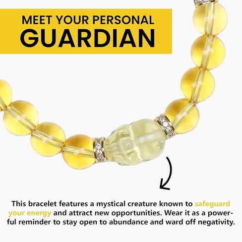 Feng Shui Bracelet,Good Luck Money Bracelet with Natural Citrine & Pixiu Guardian - Zodiac Birthstone Crystal String to Attract Wealth & Positive Energy, Lucky Charm Money Bracelet for Women & Men in Saudi Arabia
