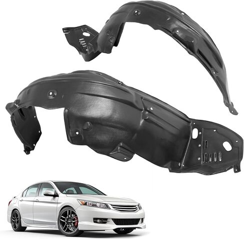ECOTRIC Front Fender Liner Compatible with 2008-2012 Honda Accord Sedan Without Insulation Foam Replace for HO1249138 HO1248138 74100TA5A00 74150TA5A00 Inner Wheel Liner Splash in Saudi Arabia