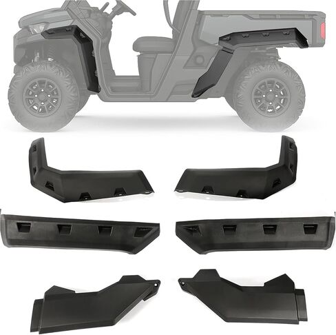 مشاعل حاجز ممتدة من ECOTRIC متوافقة مع 2016-2024 Can-Am Defender HD 5/7/8/10 MAX 6 قطع UTV Mud Guards Flap Set واقيات الطين Splash Shield Guards استبدال لـ 715006821 715002424 715006822 in Saudi Arabia