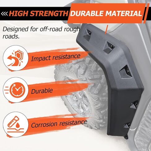مشاعل حاجز ممتدة من ECOTRIC متوافقة مع 2016-2024 Can-Am Defender HD 5/7/8/10 MAX 6 قطع UTV Mud Guards Flap Set واقيات الطين Splash Shield Guards استبدال لـ 715006821 715002424 715006822 in Saudi Arabia