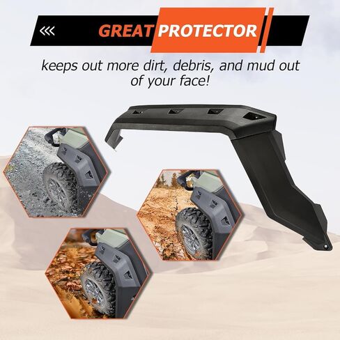 مشاعل حاجز ممتدة من ECOTRIC متوافقة مع 2016-2024 Can-Am Defender HD 5/7/8/10 MAX 6 قطع UTV Mud Guards Flap Set واقيات الطين Splash Shield Guards استبدال لـ 715006821 715002424 715006822 in Saudi Arabia