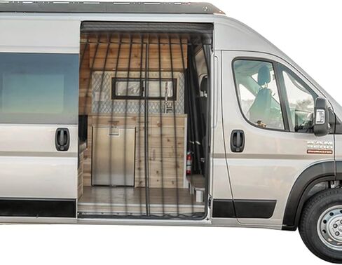 شاشة حشرات الباب المنزلقة المغناطيسية المتوافقة مع Ford Transit وMercedes Sprinter وRAM ProMaster - شبكة ناموسية شديدة التحمل لحماية الحشرات وسهولة الدخول in Kuwait