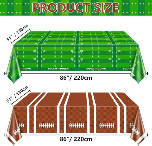 4 Pack Football Theme Party Tablecloths - Disposable Plastic Football Table Cover for Birthday Party Game Day Tailgate Football Party Decorations, 51 x 86 Inches in Saudi Arabia