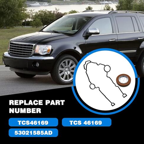 Timing Cover Gasket & Crankshaft Oil Seal Compatible with 5.7L 6.1L 6.2L 6.4L HEMI Jeep Commander Grand Cherokee Dodge Chrysler 300 Aspen Ram 1500 2500 3500 Replace for TCS46169 TCS 46169 53021585AD in Saudi Arabia