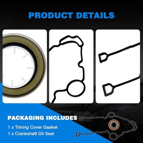 Timing Cover Gasket & Crankshaft Oil Seal Compatible with 5.7L 6.1L 6.2L 6.4L HEMI Jeep Commander Grand Cherokee Dodge Chrysler 300 Aspen Ram 1500 2500 3500 Replace for TCS46169 TCS 46169 53021585AD in Saudi Arabia