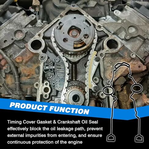 Timing Cover Gasket & Crankshaft Oil Seal Compatible with 5.7L 6.1L 6.2L 6.4L HEMI Jeep Commander Grand Cherokee Dodge Chrysler 300 Aspen Ram 1500 2500 3500 Replace for TCS46169 TCS 46169 53021585AD in Saudi Arabia