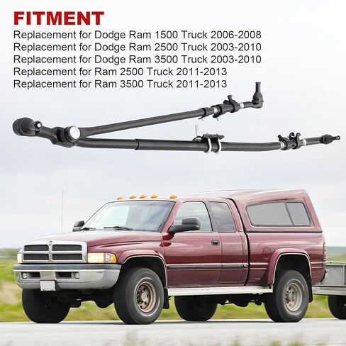 Front Steering Linkage Drag Link Tie Rod Kit Assembly Replacement for Dodge Ram 1500 2500 3500 Truck 4WD Replaces 52122362AL 52122362AF DS800981A 6505623AA 68039930AA in Saudi Arabia