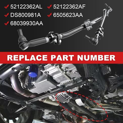 Front Steering Linkage Drag Link Tie Rod Kit Assembly Replacement for Dodge Ram 1500 2500 3500 Truck 4WD Replaces 52122362AL 52122362AF DS800981A 6505623AA 68039930AA in Saudi Arabia